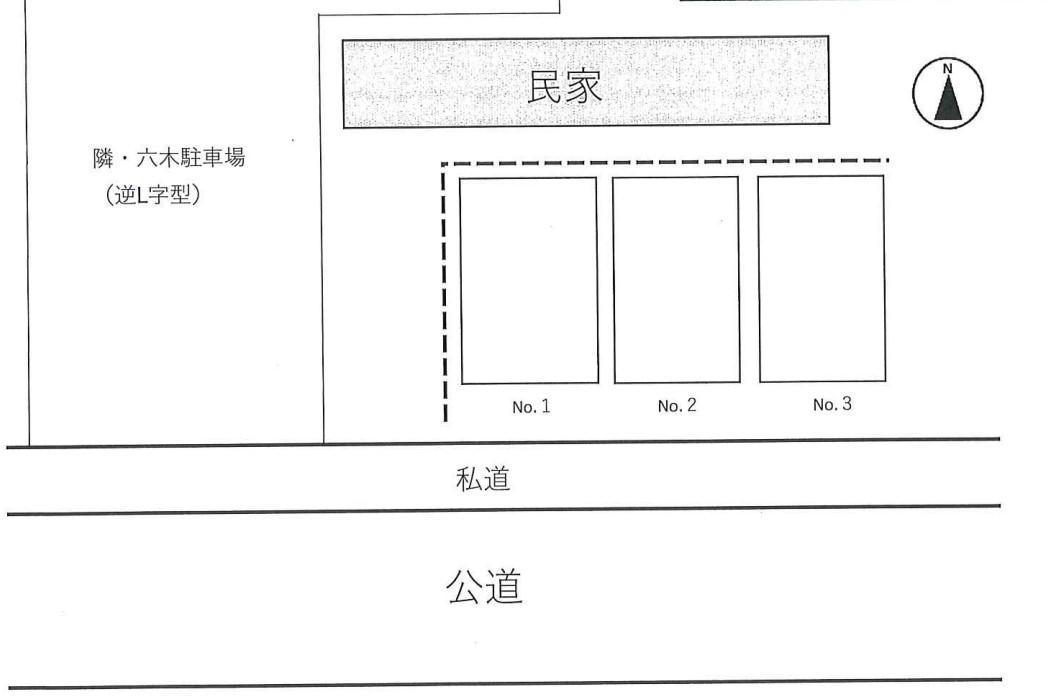 六木(第2)駐車場の駐車配置図
