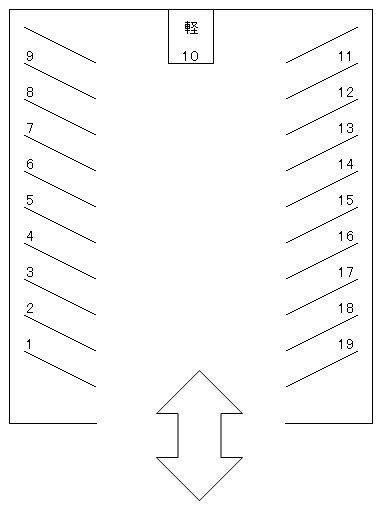 石田駐車場の駐車配置図