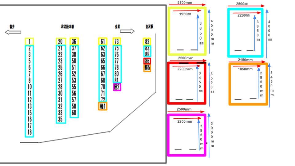 エンジェルパーキングの駐車配置図