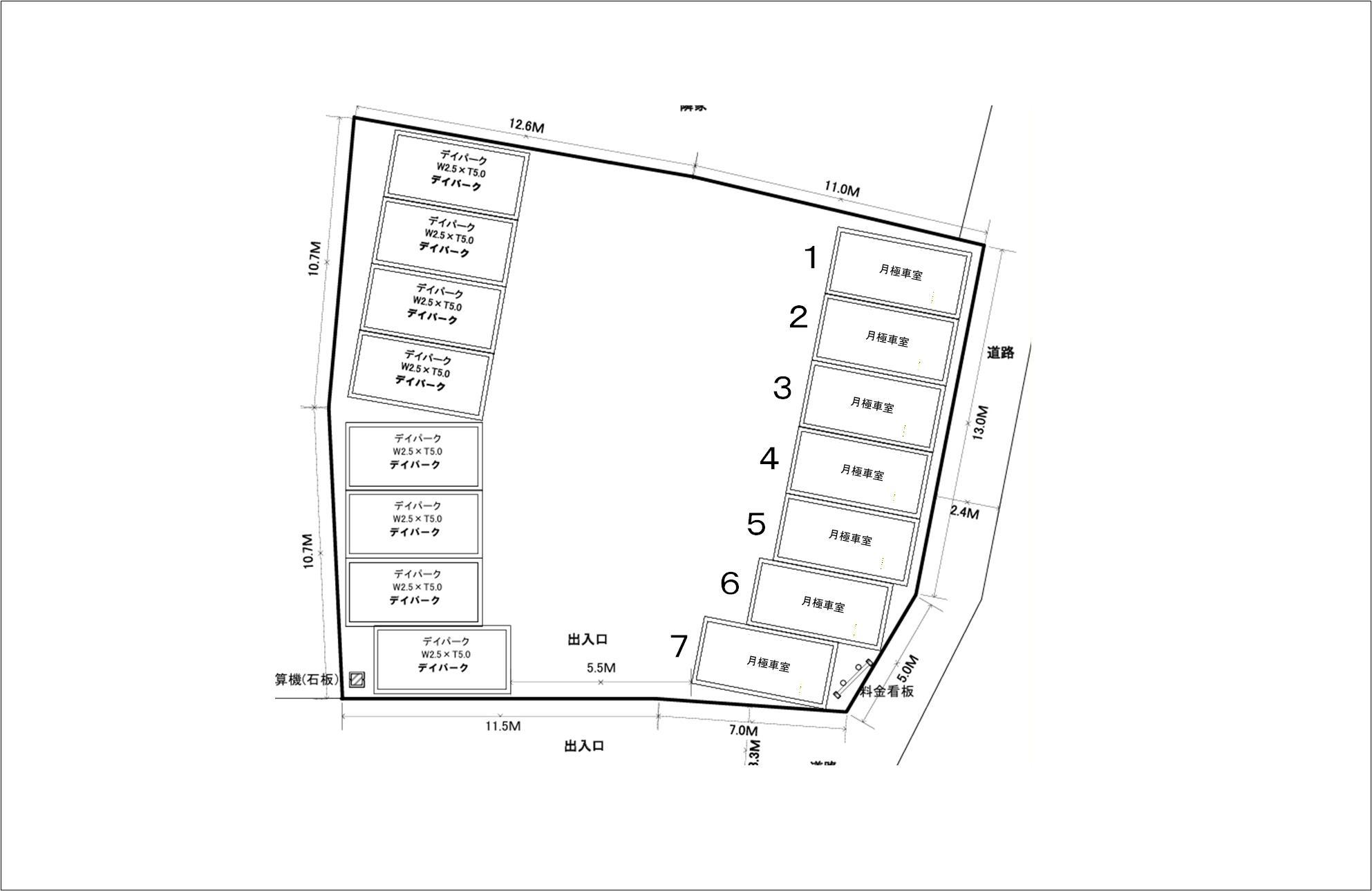 デイパーク粕屋戸原東第1の駐車配置図