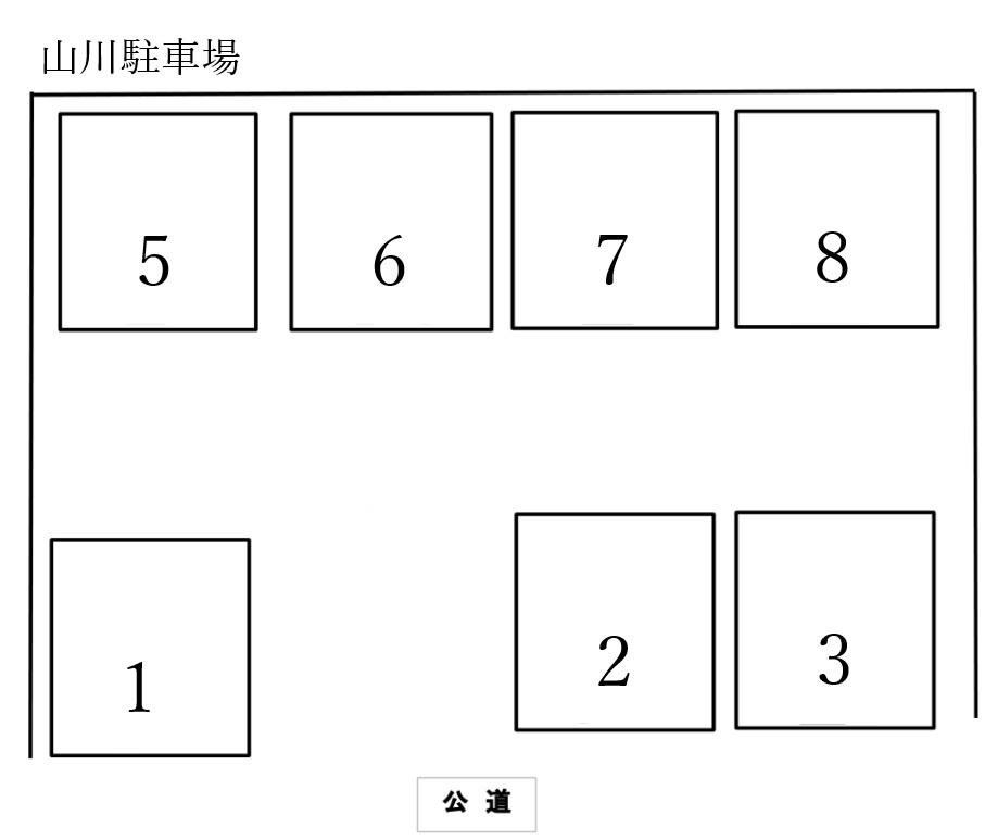山川駐車場の駐車配置図
