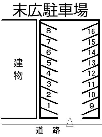 末広駐車場の駐車配置図