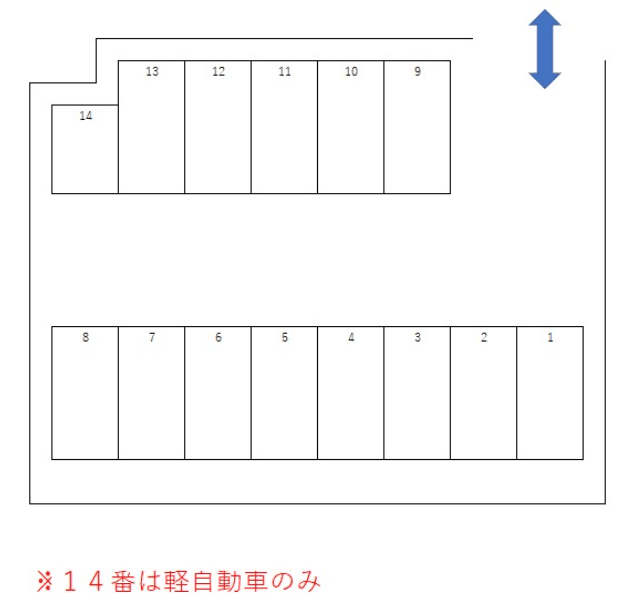 ヤマセ駐車場の駐車配置図