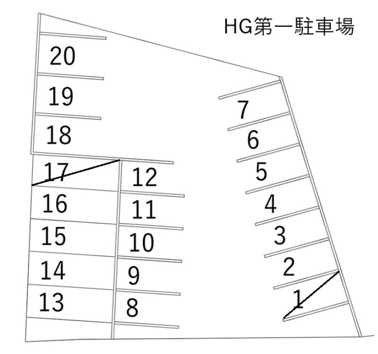 HG第一駐車場の駐車配置図