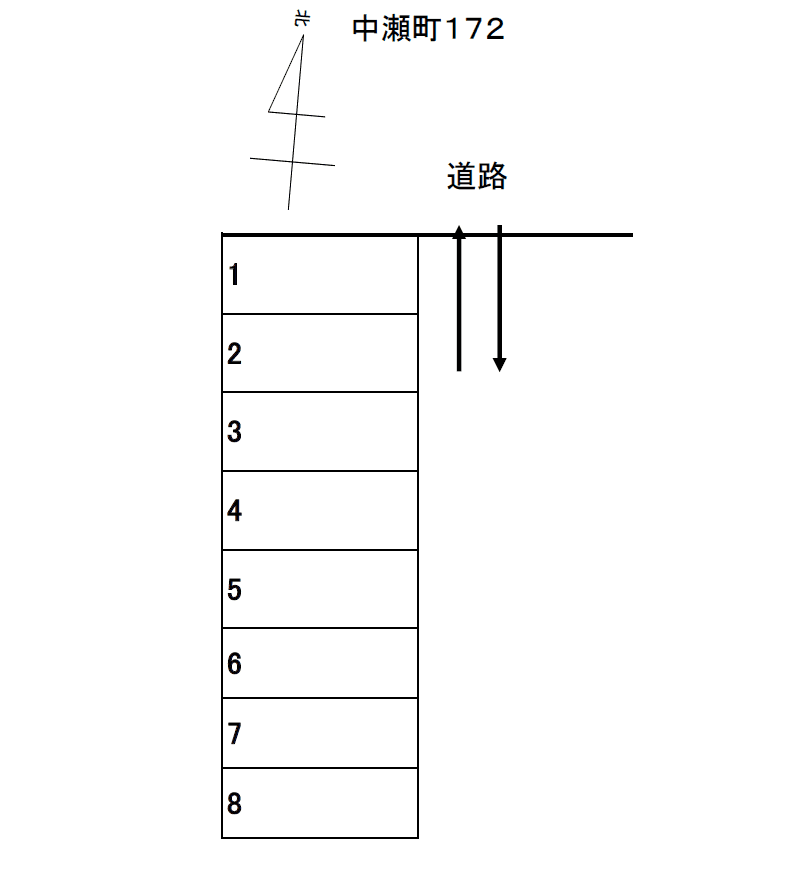 中瀬町172駐車場の駐車配置図