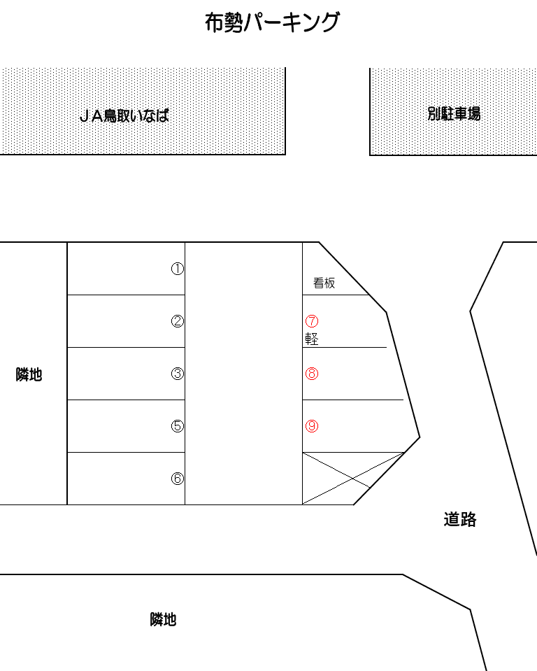 布勢パーキングの駐車配置図
