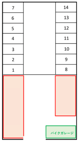 三郷泉2丁目月極駐車場の駐車配置図