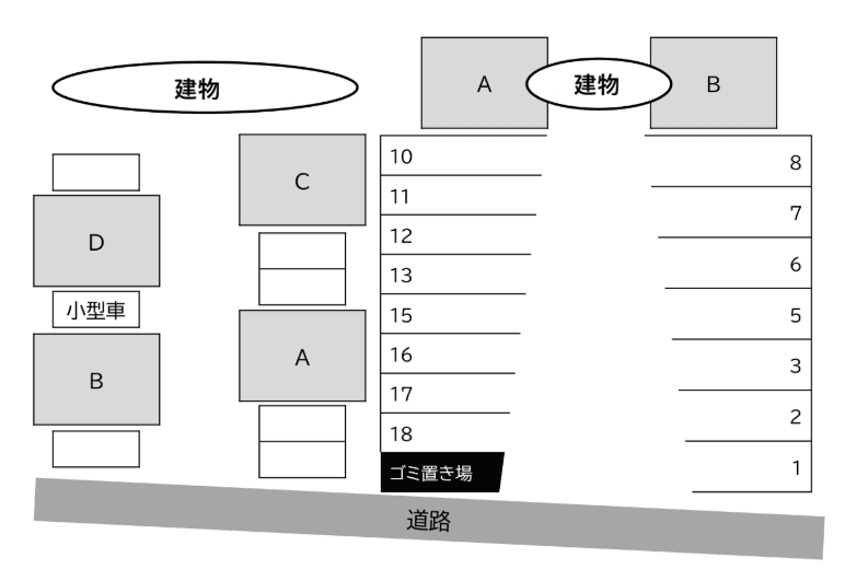 吹上1丁目駐車場の駐車配置図