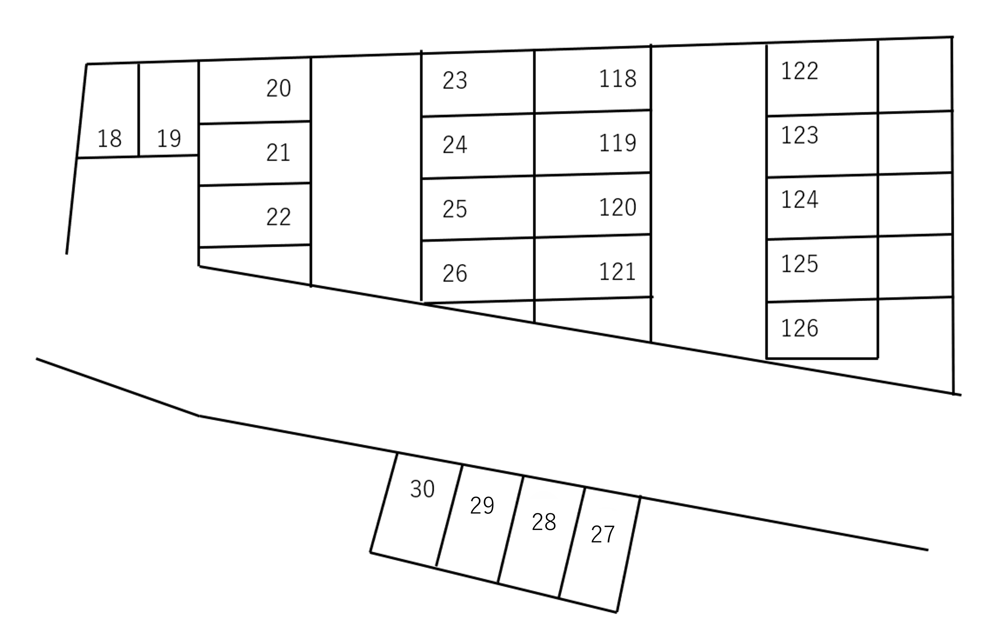坂本様駐車場の駐車配置図