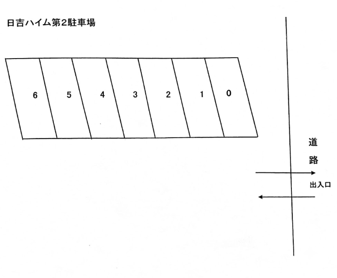 日吉ハイム第2駐車場の駐車配置図