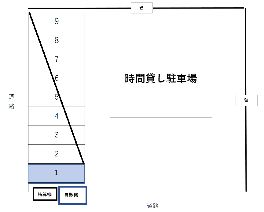 湊通丁駐車場の駐車配置図