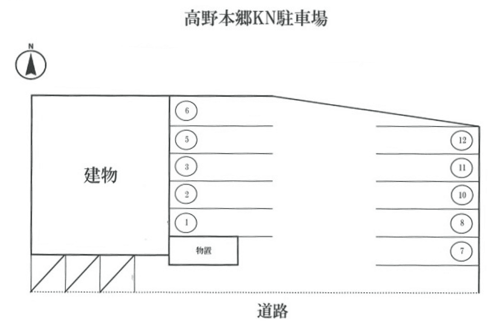 高野本郷KN駐車場の駐車配置図