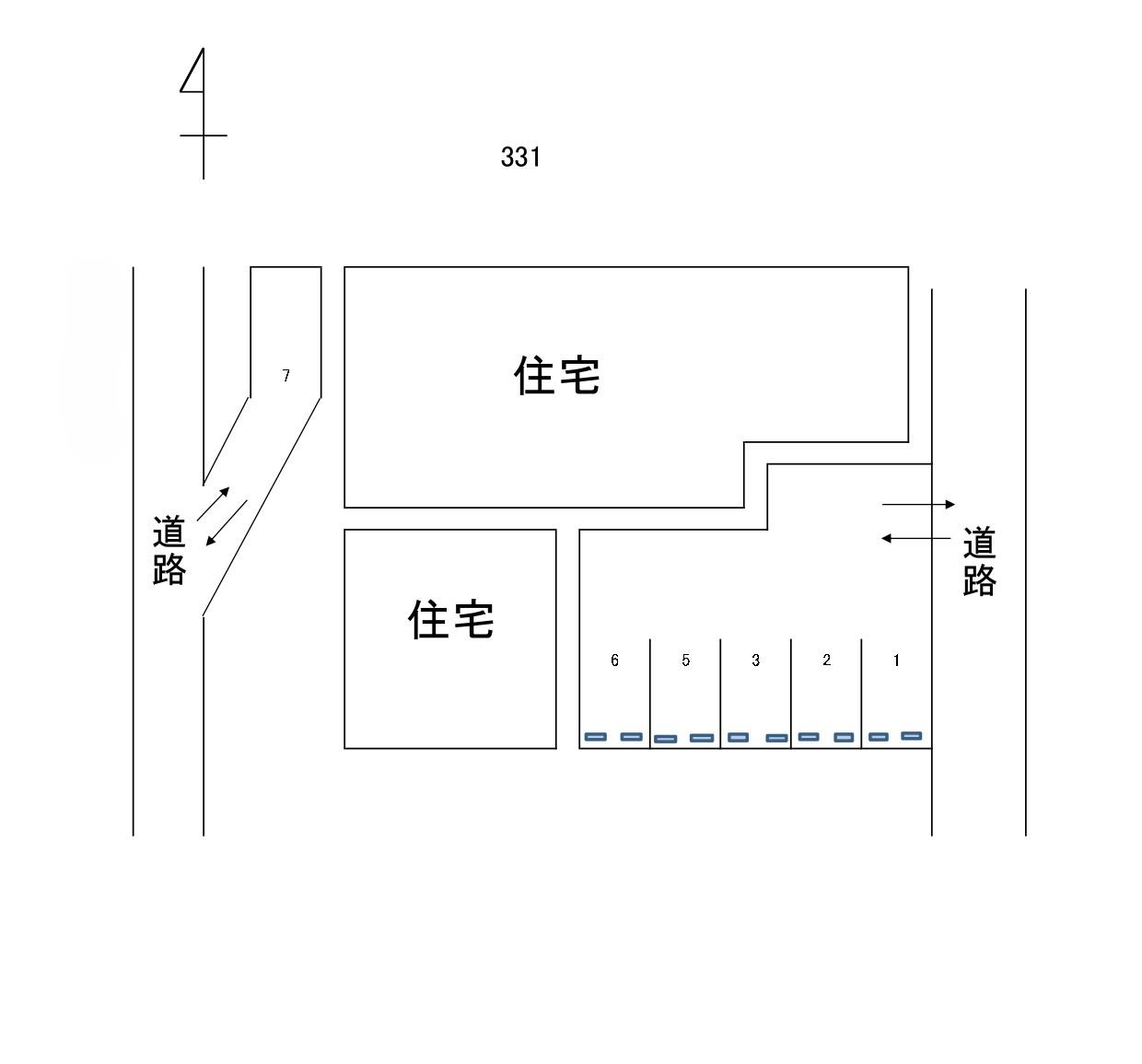 岩倉-331の駐車配置図