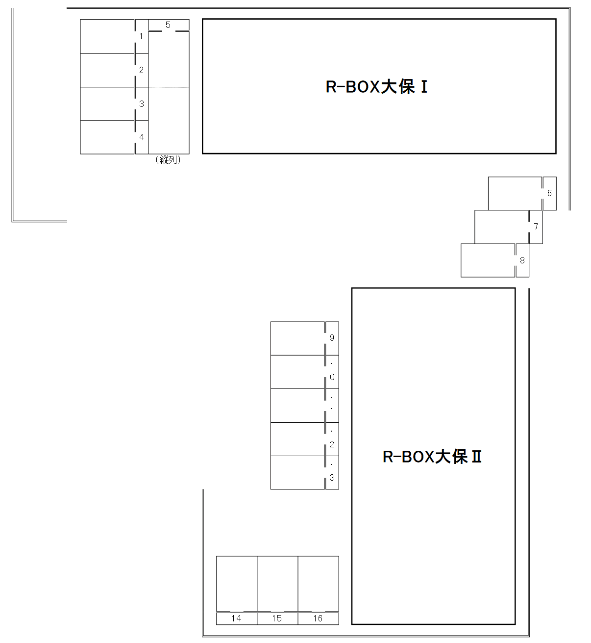 R-BOX大保Ⅰ・Ⅱ(共同駐車場)の駐車配置図