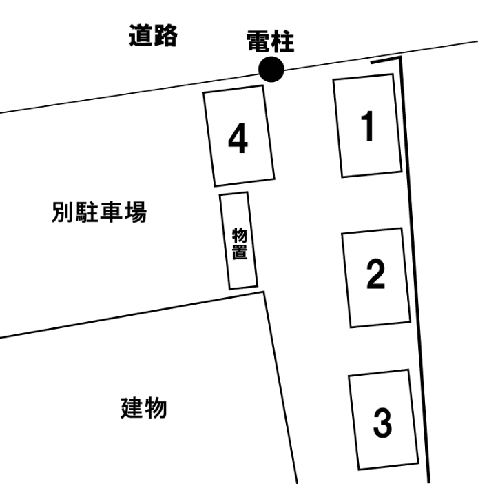 浪館平岡駐車場の駐車配置図