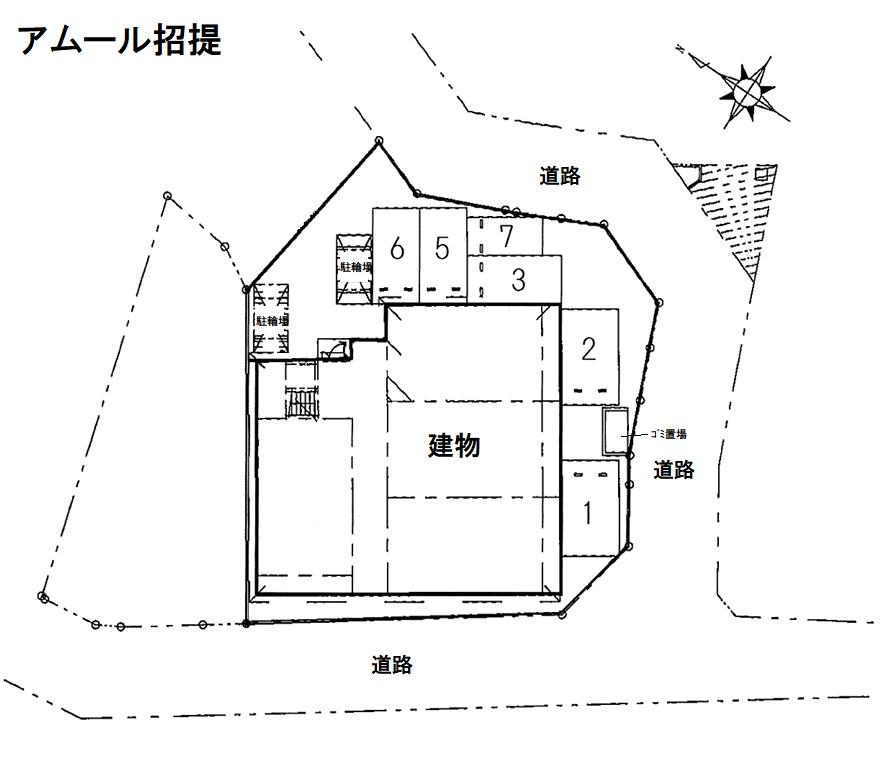 アムール招提の駐車配置図