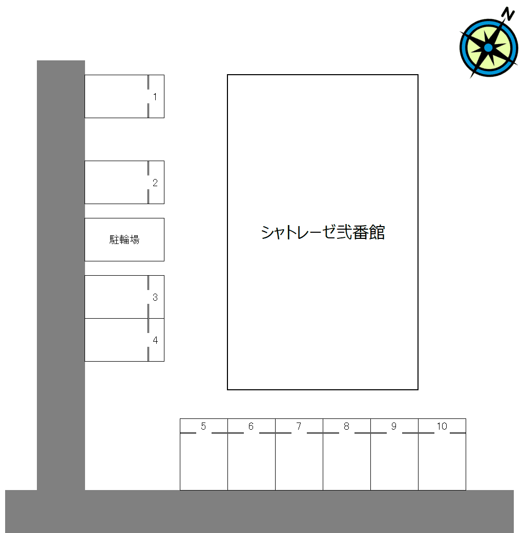 シャトレーゼ弐番館の駐車配置図