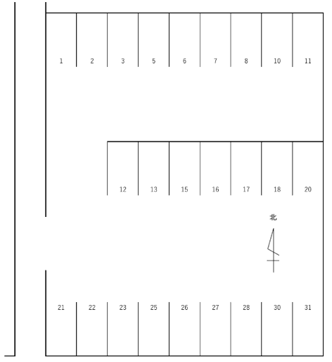 新矢田1丁目月極駐車場の駐車配置図