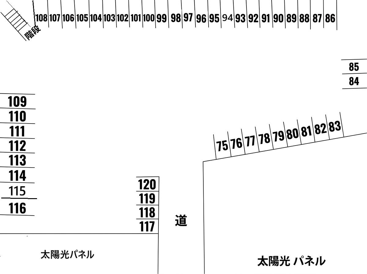 山之一色ゴルフ練習場月極駐車場_左区画の駐車配置図