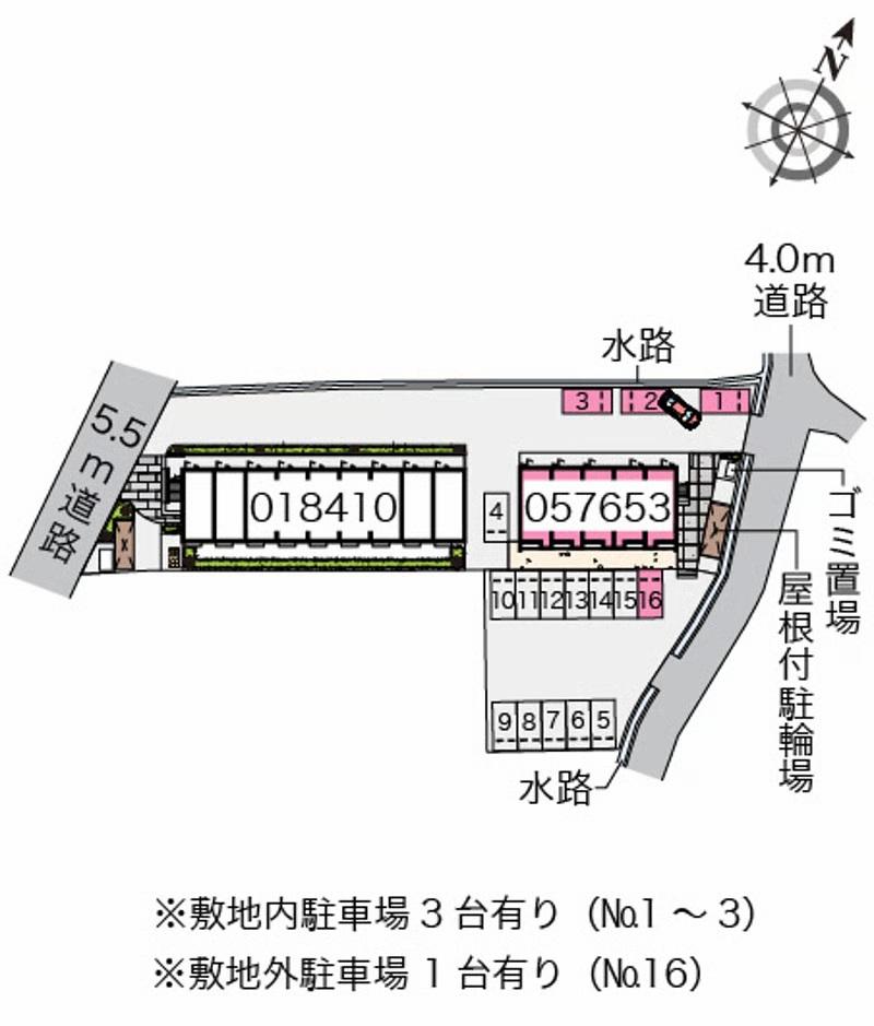 クレイノ光和B(57653) 敷地外駐車場の駐車配置図