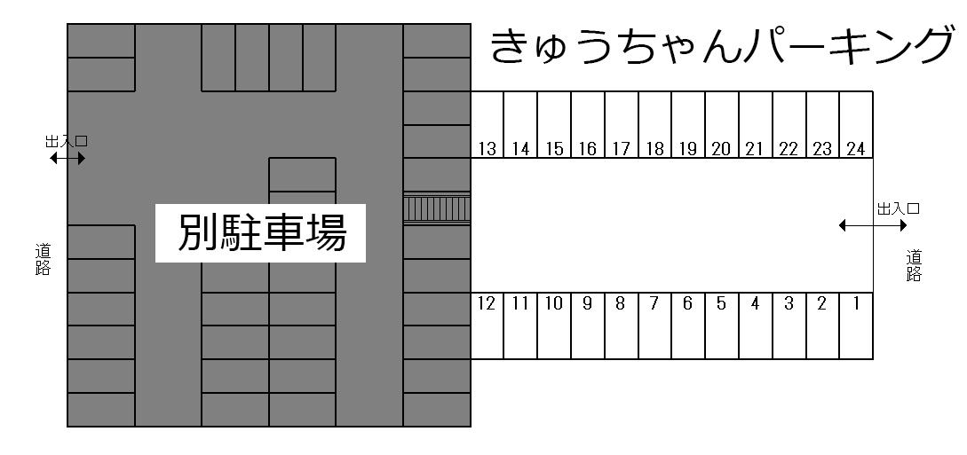 きゅうちゃんパーキングの駐車配置図