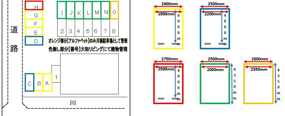オレンジパーキングの駐車配置図