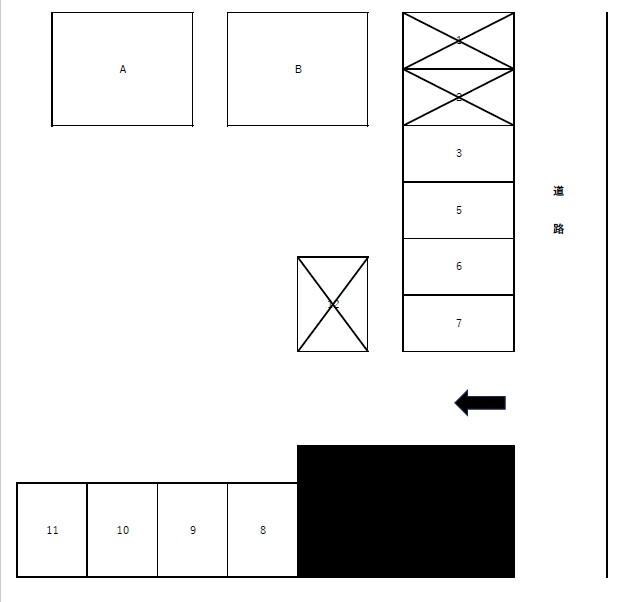 小澤第一駐車場の駐車配置図
