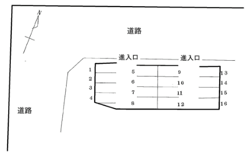 IBARAモータープールの駐車配置図