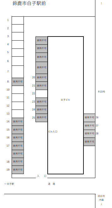 APパーク白子の駐車配置図
