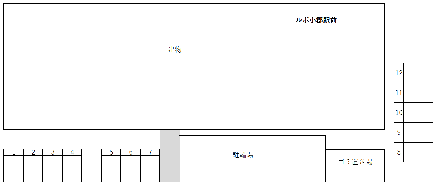 ルポ小郡駅前の駐車配置図