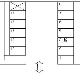 辻井第二駐車場の駐車配置図