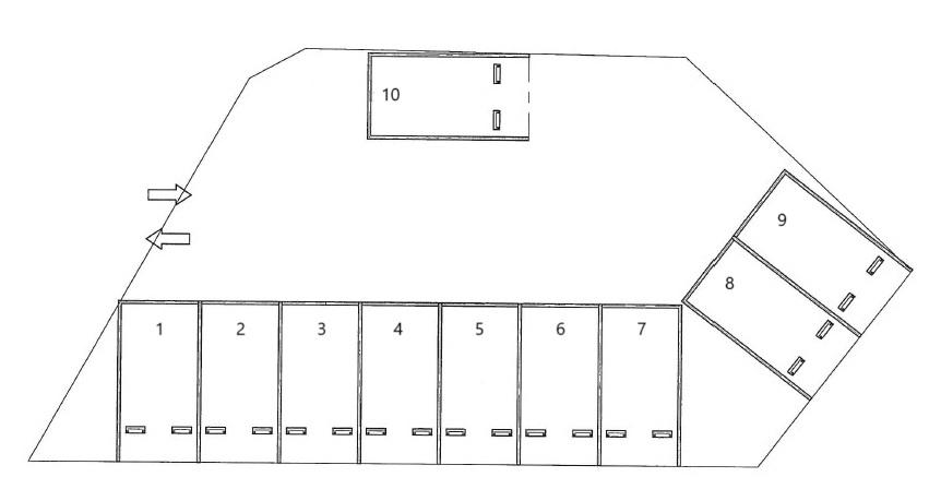 中富ガレージBの駐車配置図