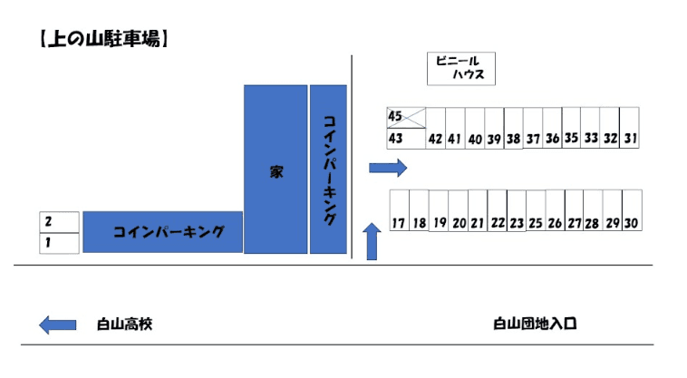 上の山駐車場の駐車配置図