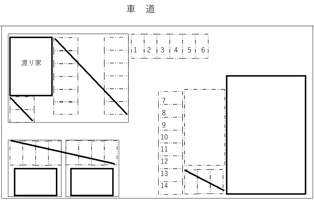 黒川駐車場の駐車配置図