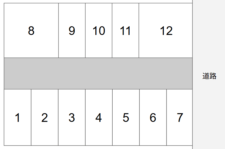 朝倉町増保方駐車場の駐車配置図
