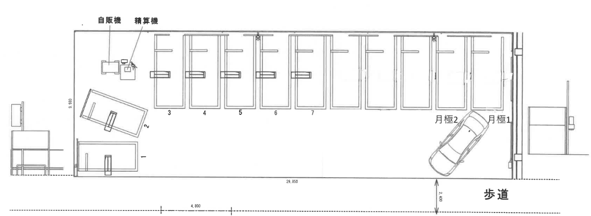 コムパーク旭が丘第2月極駐車場の駐車配置図