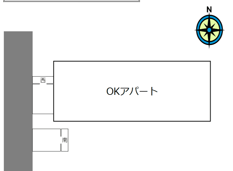 OKアパートの駐車配置図