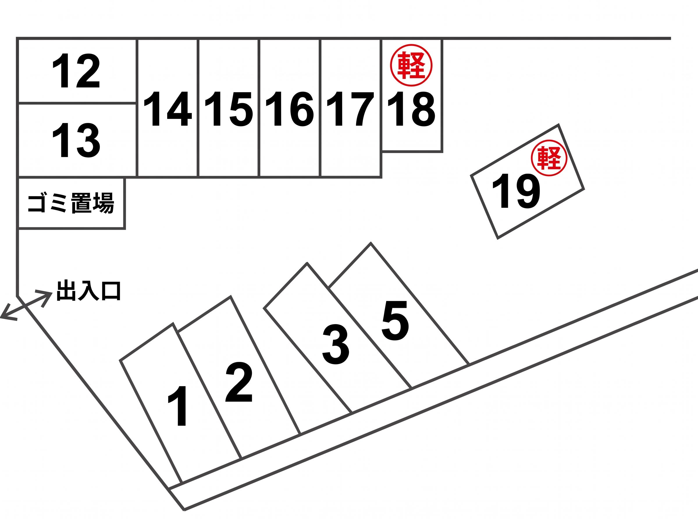 マンション勝駐車場の駐車配置図