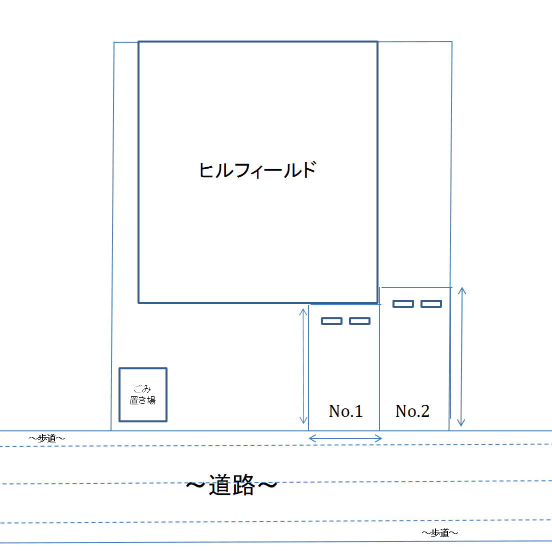 ヒルフィールドの駐車配置図