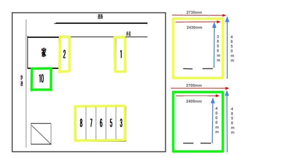 芳斉1丁目駐車場の駐車配置図