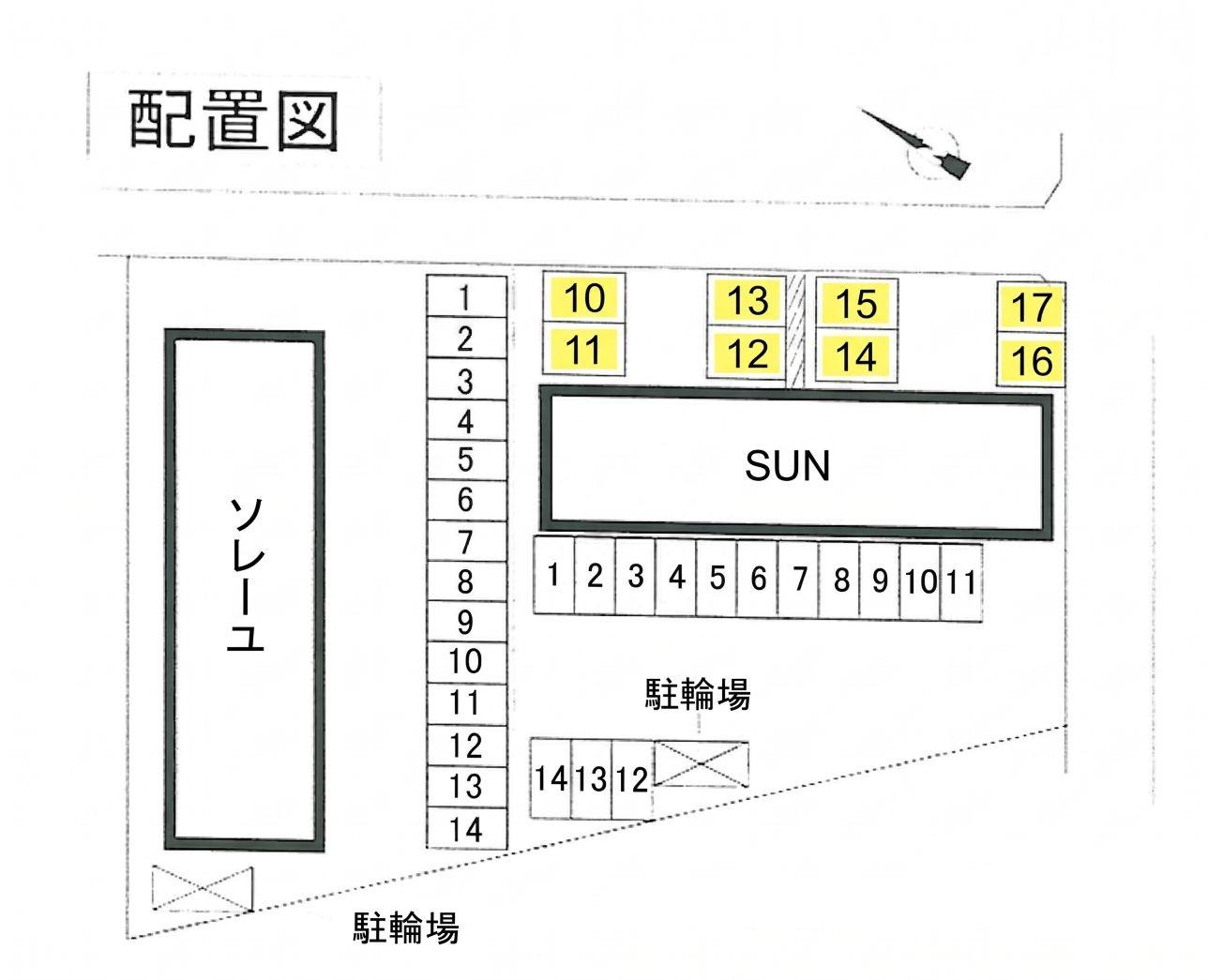 ひまわり(22113) 敷地外駐車場の駐車配置図