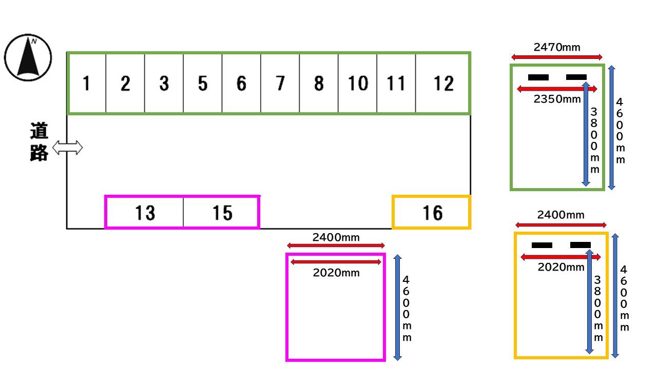 南四十万2丁目MTパーキングの駐車配置図