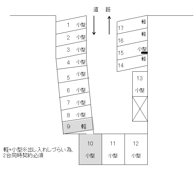 二本木1丁目竹下駐車場の駐車配置図
