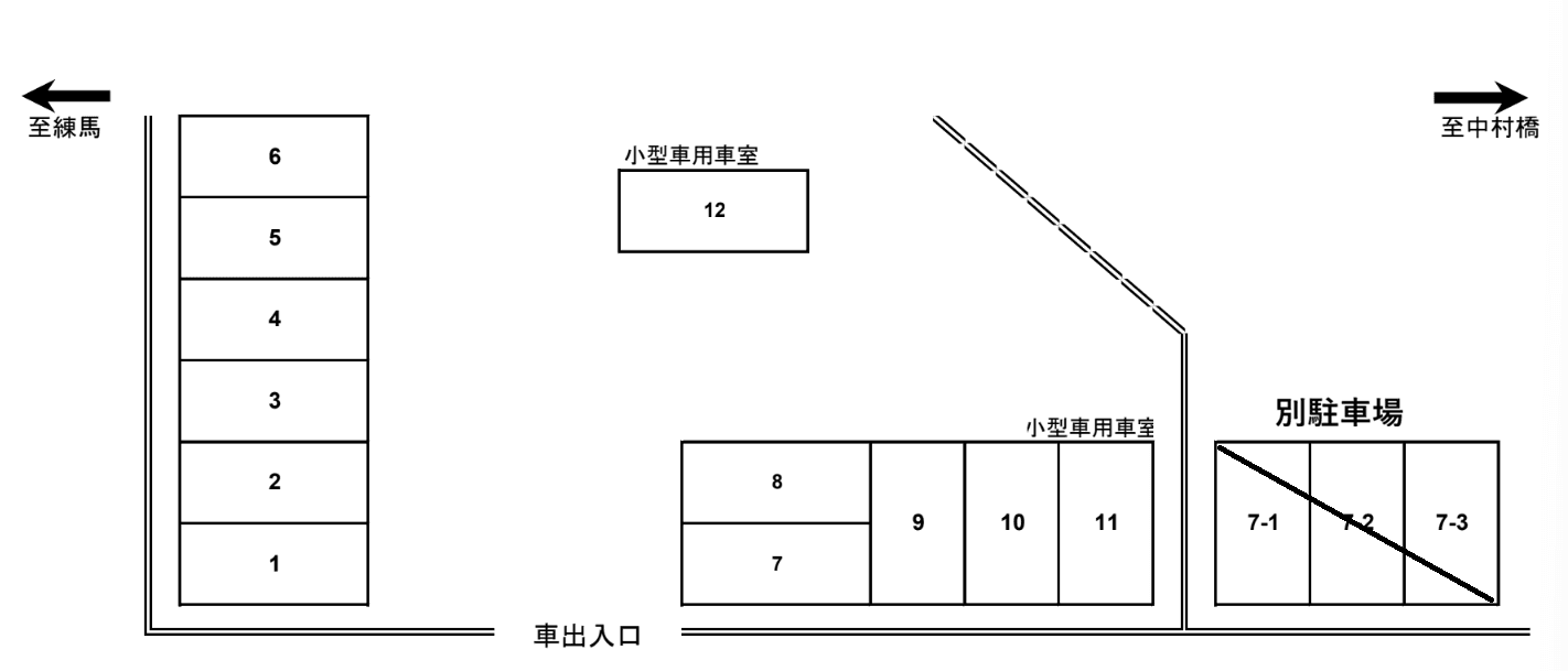 西武スマイルパーク練馬第6駐車場の駐車配置図