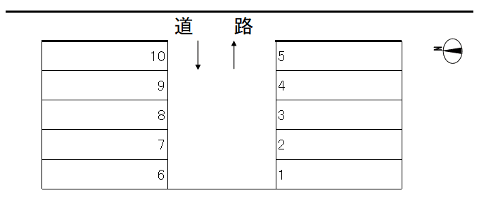 合志市幾久富橋本駐車場の駐車配置図