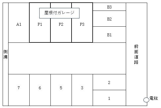 城北町18-3駐車場の駐車配置図