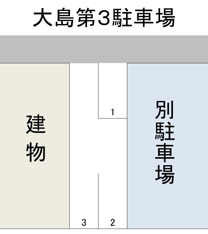 大島第3駐車場の駐車配置図