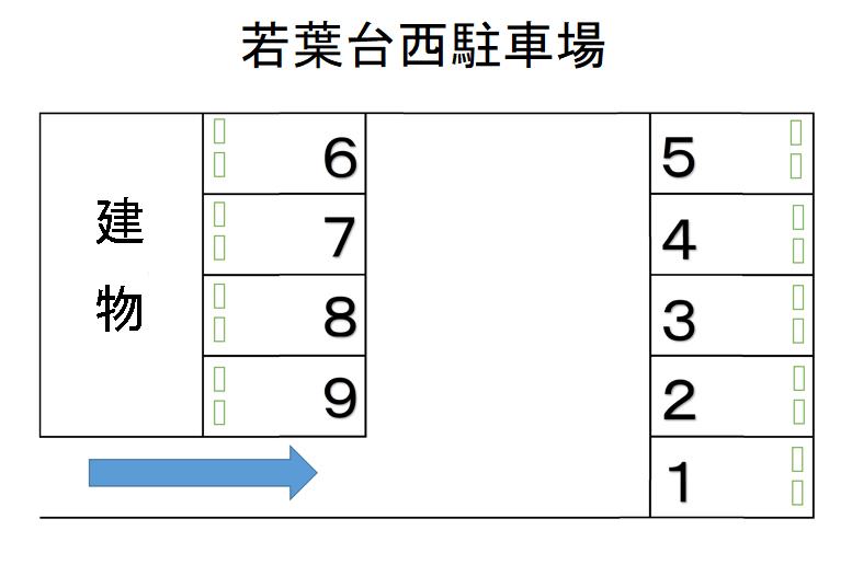 若葉台西駐車場の駐車配置図