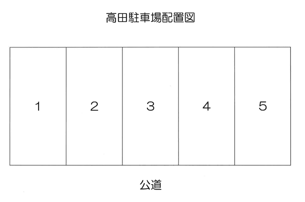 高田駐車場の駐車配置図