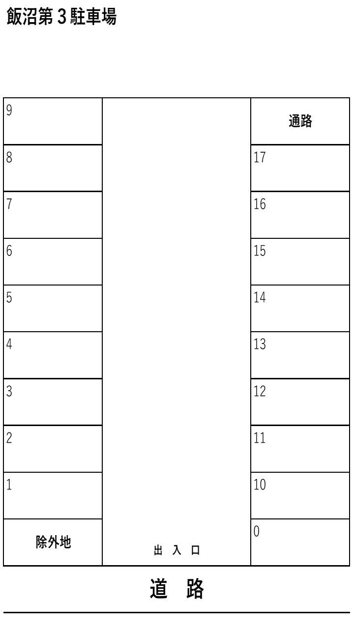 飯沼第3の駐車配置図